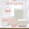Picture of [250 Pack] 1 lb Heavy Duty Disposable Red Check Paper Food Trays Grease Resistant Fast Food Paperboard Boat Basket for Parties Fairs Picnics Carnivals, Holds Tacos Nachos Fries Hot Corn Dogs