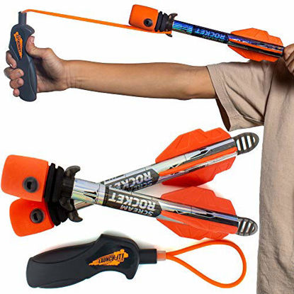 Picture of Toy Rocket Launcher for Kids: Best Outdoor Toys Slingshot Rockets Launchers Air Foam Rockets Games for Boys & Girls All Ages. Party Favors Easter Basket Stuffers & Great Gifts for Ages 8 9 10 11 & Up