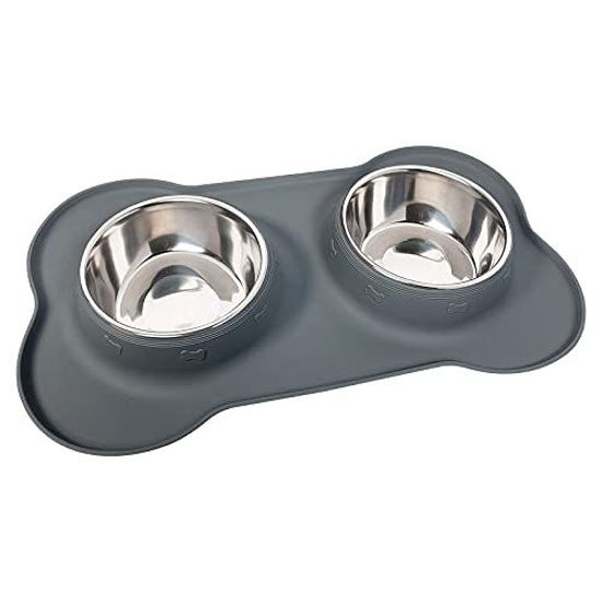 AsFrost Dog Food Bowls Stainless Steel Dog Bowls with No Spill Non-Skid  Silicone Mat, Dog