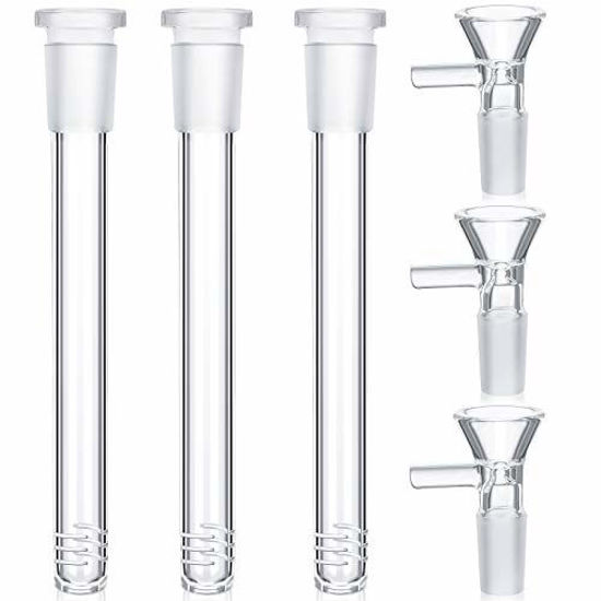 Picture of 3 Pieces Stem Clear Scientific Glass Tube Adapter with 3 Pieces Glass Funnel for Science and Lab Experiments (5.2 Inches)