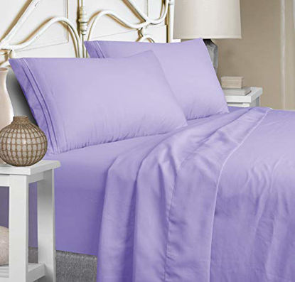 Picture of Mejoroom Twin Size Sheet Set - Soft Microfiber Bed Sheets,Deep Pocket Twin Sheets, Hypoallergenic,Wrinkle& Breathable, Fade Resistant - 3 PieceTwinViolet