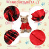 Picture of 2 Pieces Knitted Plaid Dog Hoodie Dress Warm Soft Dog Sweater Skirt Outfit with Hat Autumn and Winter Pet Coat Clothes with Leash Hole for Small Medium Puppy Wearing (L)