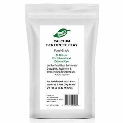 Picture of Smart Solutions Calcium Bentonite Clay Food Grade, 2 lb Pure | Natures Detoxifier All Natural for Internal and External Use | DIY Facial Treatments, Deodorants, Hair Masks