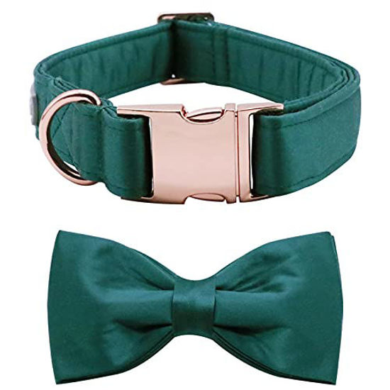 Picture of Lionet Paws Bowtie Dog Collar - Comfortable Silk Christmas Dog Collar with Detachable Bow Tie for Large Dogs, Neck 16-24 Inches