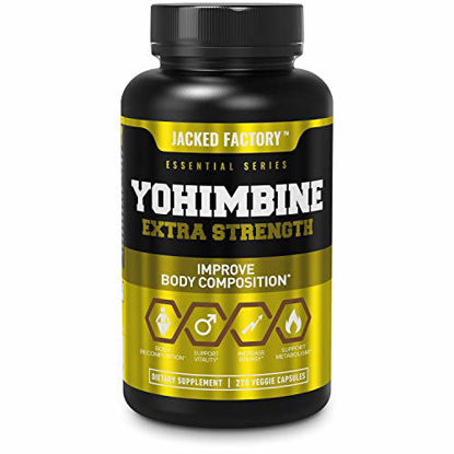 Picture of Yohimbine Extra Strength Supplement 2.5mg, 270 Capsules - Premium Yohimbe Bark Extract Supplement for Body Recomposition, Energy & More - Zero Fillers - 270 Non GMO Veggie Capsule Pills