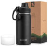 Picture of Koodee Kids Water Bottle 16 oz Stainless Steel Triple Wall Vacuum Insulated Wide Mouth Bottle Kids with Leakproof Spout Lid (Black)