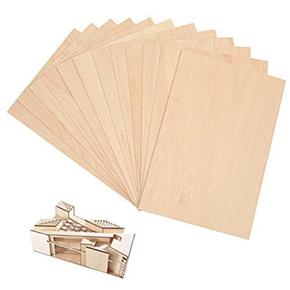 Picture of (12-Pack) 12x8x1/16 Unfinished Basswood Sheets for Crafts - 1.5mm Thick Thin Plywood Sheets - Easy to Cut and Use - Perfect for Architectural Models - Natural Color Basswood with Smooth Surface
