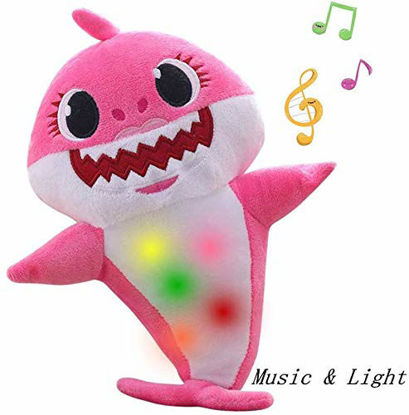 Picture of YONGYI Children's Soft Toy Shark Baby,Singing and Lightening Baby Shark Plush Doll,is The Best Gift for Boys and Girls(Pink)