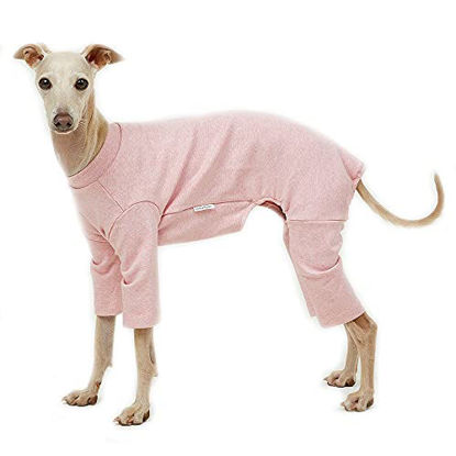 Picture of Lucky Petter Basic Dog Pajamas Pastel Durable and Elastic Dog Onesie Apparel Outfits Doggie Jammies (Medium, Pink)