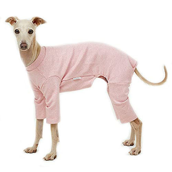 Picture of Lucky Petter Basic Dog Pajamas Pastel Durable and Elastic Dog Onesie Apparel Outfits Doggie Jammies (Medium, Pink)