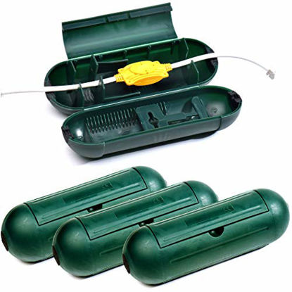 Picture of 4 Pack Extension Cord Protective Cover Set (Green) | Indoor Outdoor Water-Resistant Holder for String Lights, Plugs and Wires | Capsule Shaped Protector with Large Compartment