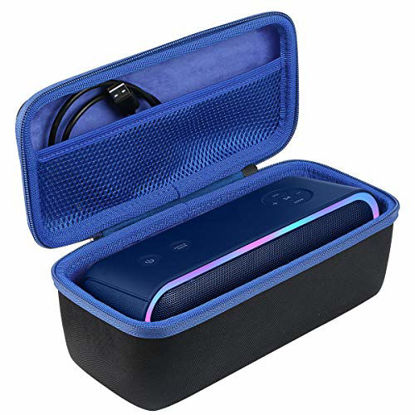 Picture of co2crea Hard Travel Case Replacement for DOSS SoundBox Pro+ Wireless Bluetooth Speaker (Black Case + Inside Blue)