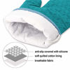 Picture of KEGOUU Oven Mitts and Pot Holders 6pcs Set, Kitchen Oven Glove High Heat Resistant 500 Degree Extra Long Oven Mitts and Potholder with Non-Slip Silicone Surface for Cooking (Turquoise)