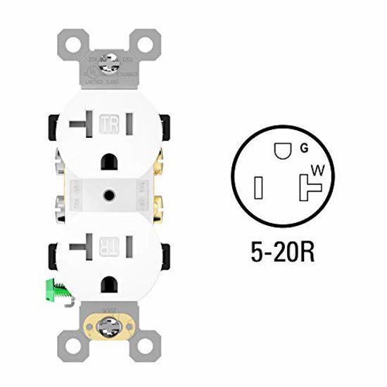 GetUSCart AIDA Duplex Electrical Receptacle Outlets, 20Amp 125V Wall Outlet, TR, Residential, 3