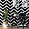 Picture of 17.3"x197" Black and White Wallpaper Stripe Peel and Stick Wallpaper Self-Adhesive Contact Paper Removable Wallpaper Waterproof Wallpaper Decorative for Wall Covering Cabinets Shelves Liner