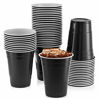 Picture of 16 Oz Black Cups [50 Pack] Disposable Plastic Cup, Big Birthday party Cups Halloween Plastic Cups