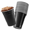 Picture of 16 Oz Black Cups [50 Pack] Disposable Plastic Cup, Big Birthday party Cups Halloween Plastic Cups