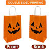 Picture of 24 Pieces Halloween Pumpkin Gift Candy Bags, Halloween Paper Bags with Handle Trick or Treat Bags Party Favor for Halloween Party Decorations