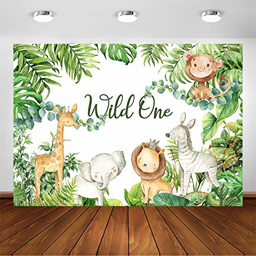 GetUSCart- Avezano Safari Animals Wild One Backdrop for Boy Jungle ...