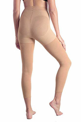 Picture of +MD 15-20mmHg Women's Footless Compression Pantyhose Tights Medical Quality Support Stocking Nudes
