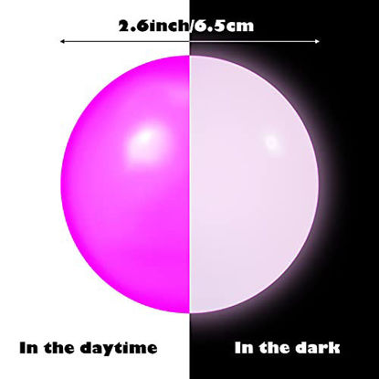 Picture of 8 Pieces Ceiling Balls Glowing Sticky Balls That Stick to The Ceiling Glow in The Dark Balls Luminous Balls Sticky Wall Balls for Relax Toy Teens and Adults (Pink, Yellow, Purple, White,2.6 Inches)