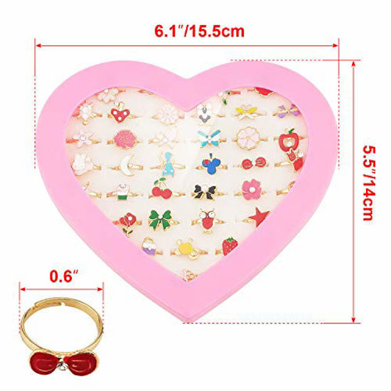 GetUSCart- SUNMALL 36 pcs Little Girl Adjustable Rings in Box, No ...