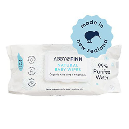 Picture of Baby Wipes by ABBY&FINN, Natural, Sensitive Water Based Baby Diaper Wipes, Unscented, 4 Pop-Top Packs (288 Total Wipes)