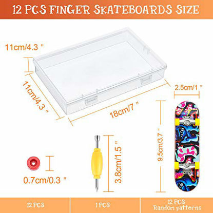Picture of 25 Pieces Fingerboards Set Mini Finger Skateboard Fingertip Movement Party Favors Finger Skate Include Replacement Wheels and Tools