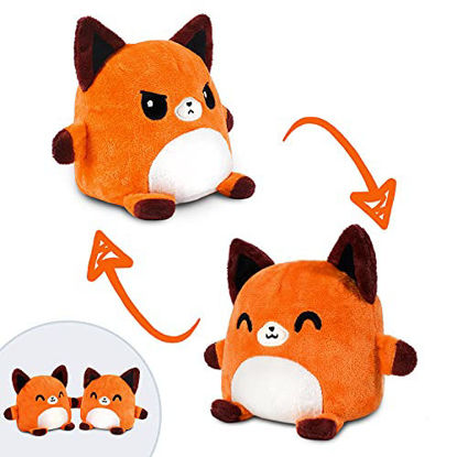 Picture of TeeTurtle | Plushmates | Fox | Orange | Happy + Angry | The Reversible Plush That Hold Hands!