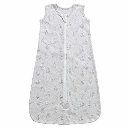Picture of Baby Organic Cotton Wearable Blanket - Lightweight Sleeping Bag with 2-Way Zipper, Boys Girls Swaddle Transition Sleep Sack(Gray Rabbit, 12-18 Months)