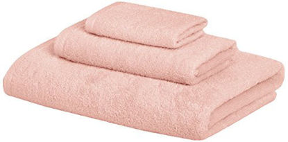 Picture of Amazon Basics Quick-Dry Towels - 100% Cotton, 3-Piece Set, Petal Pink