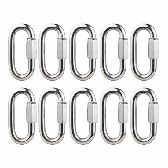 Picture of BNYZWOT 304 Stainless Steel Quick Links D Shape Locking Quick Chain Repair Links M8 5/16 inch Pack of 10