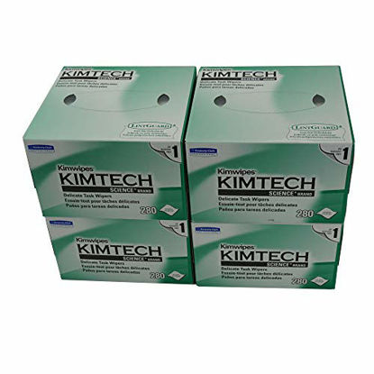 Picture of iSonic - KW01x4(B) Kimberly-Clark Professional Kimtech Science KimWipes Delicate Task Wipers, 4.4 x 8.4 in. 1-ply, 280 Sheets/Box, 4 packs, KW01x4