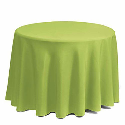 Picture of Gee Di Moda Tablecloth - 120" Inch Round Tablecloths for Circular Table Cover in Apple Green Washable Polyester - Great for Buffet Table, Parties, Holiday Dinner & More