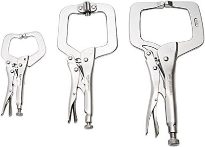 Picture of Amazon Basics 3-Piece C-Clamp Locking Pliers Set - Includes 6-inch, 9-inch and 11-inch
