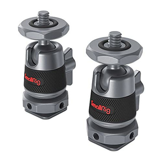 Picture of SmallRig Mini Ball Head with Removable Cold Shoe Mount2 Pack, 360° Panning Ball Head for Camera/Microphone/Video Monitor/LED Video Light 2948