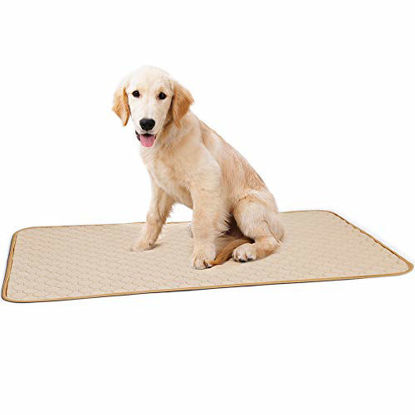 Picture of IDOMIK Dog Bed Mat Waterproof Crate Kennel Pad Sleeping Mattress with Anti Slip Bottom for Small Medium and Large Dogs Cats Washable Pet Mat for Eating Bowls, Dog Cages, Cars and Sofa S-L