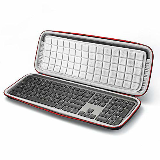 Hard Case for Logitech MX Keys Advanced Wireless Illuminated Keyboard,  Carrying Storage Bag - Black (Grey Lining)