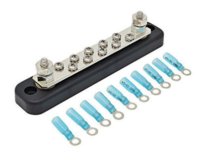 Picture of 10 Terminal 150 Amp Bus Bar Kit - Heat Shrink Ring Terminals Included