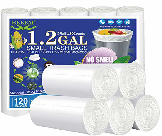 4 Gallon Trash Bags - 100 Small Mini Garbage Bags Clear Mini Trash Bags For  Mini Trash Can | Paper Waste Basket Liners For Bathroom Kitchen Car Office