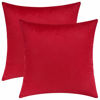 Picture of Mixhug Decorative Throw Pillow Covers, Velvet Cushion Covers, Solid Throw Pillow Cases for Couch and Bed, Red, 22 x 22 Inches, Set of 2