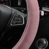 Picture of OTOSTAR Soft Velvet Steering Wheel Cover, Universal Luxury Steering Wheel Protector Car Interior Accessories 15 inch (Pink)