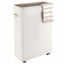Picture of Laundry Basket on Wheels, CAROEAS Slim Laundry Hamper Collapsible with Note Cards Waterproof Corner Hamper with Lid Breathable Mesh Cover (Slim 22",Beige)