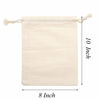 Picture of Tendwarm 20 Pieces 8x10 Inches Cotton Drawstring Bags Reusable Muslin Sachet Bag for Party Wedding Storage Home Supplies