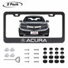 Picture of 2pcs fit Acura Front and Rear License Plate Frames,Newest Matte Aluminum Alloy Plate Frame to Decorate Your License Plate Cover,Screw Caps Included (fit Acura License Plate)