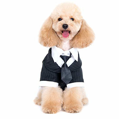 Picture of Alfie Pet - Oscar Formal Tuxedo with Black Tie and Red Bow Tie - Color: Black, Size: XS