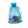 Picture of 100Pcs Organza Bags 8x12 inches Lake Blue Organza Gift Bags Small Mesh Bags Drawstring Gift Bags Christmas Drawstring Organza Gift Bags (8x12" inches Lake Blue)