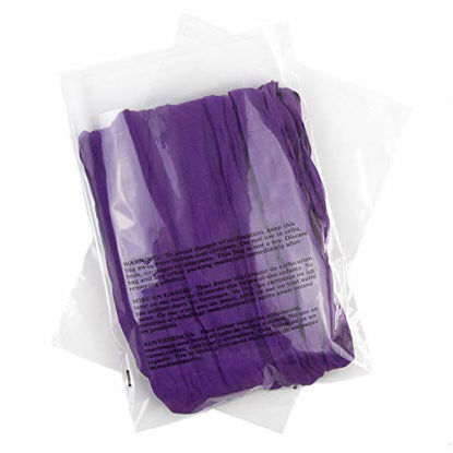 Picture of Poly Bags with Suffocation Warning 8x10 - Resealable - 200 Pack - Clear Poly Bags 8x10" - Self Seal Poly Bags 8x10 - Packaging Bags - Retail Supply Co