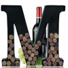 Picture of Metal Letter Wine Cork Keepsake Saver & Holder Monogram w/Free Wall Mount Kit A-Z, (M)