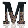 Picture of Metal Letter Wine Cork Keepsake Saver & Holder Monogram w/Free Wall Mount Kit A-Z, (M)
